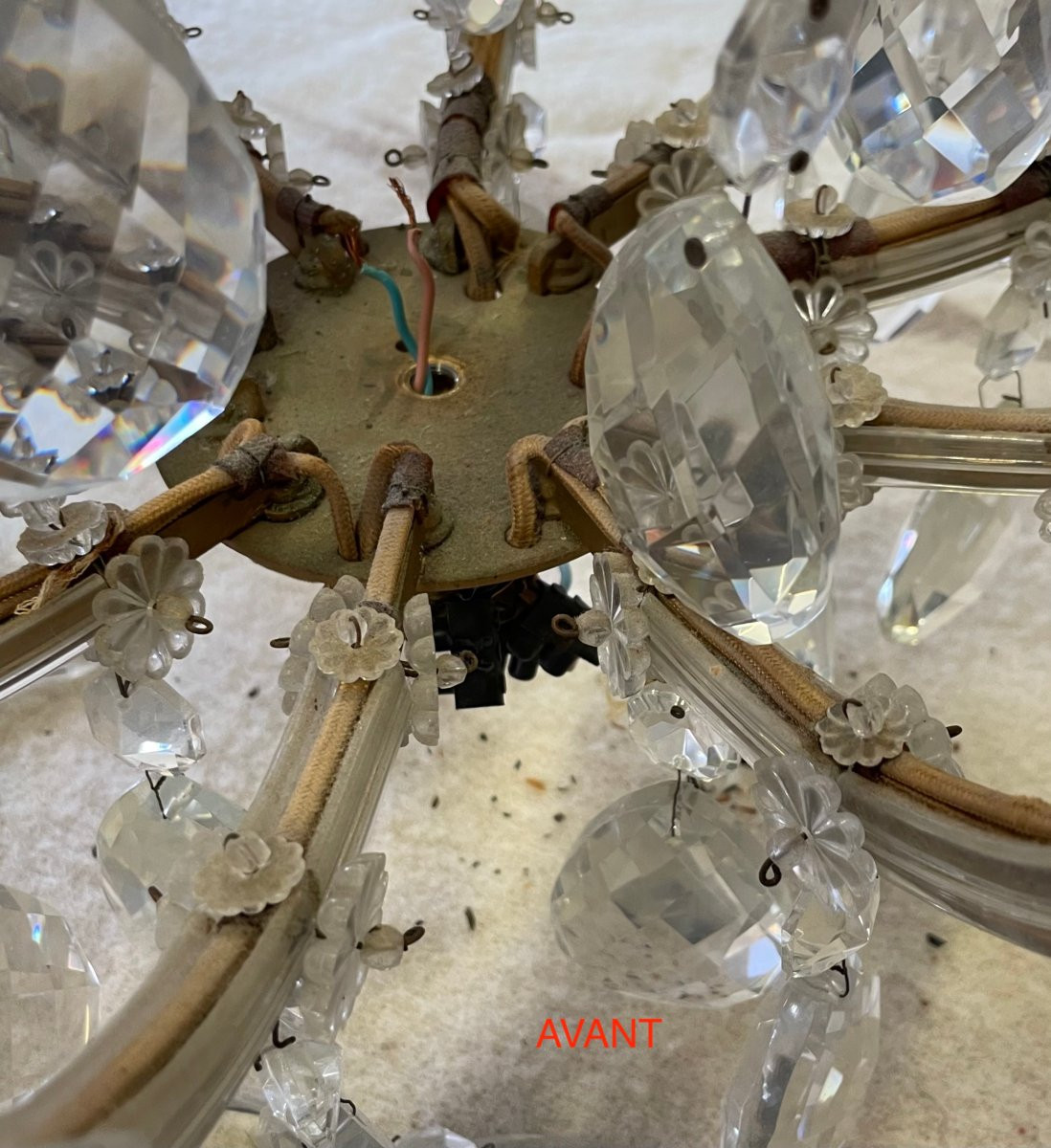 Large Marie-thérèse Bohemian Crystal Chandelier 1920s-photo-7