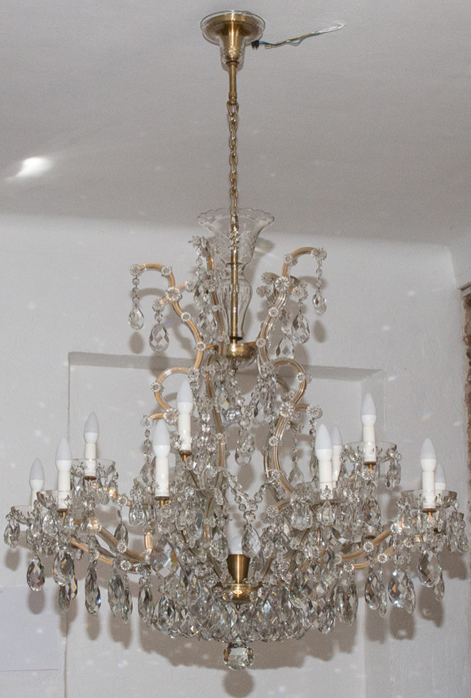 Large Marie-thérèse Bohemian Crystal Chandelier 1920s