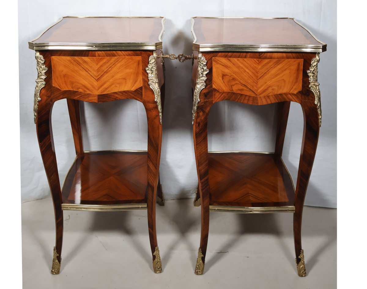 Pair Of Louis XV Style Coffee Tables Mid 20th Century-photo-1