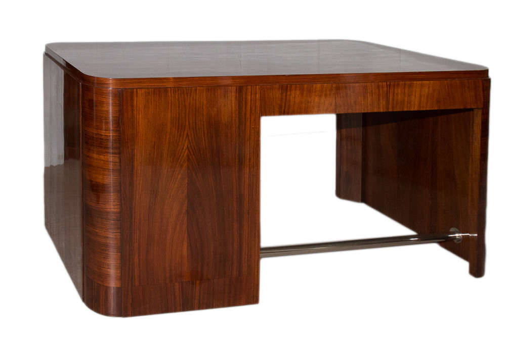 Double-sided Rosewood Desk From The Art Deco Period-photo-2
