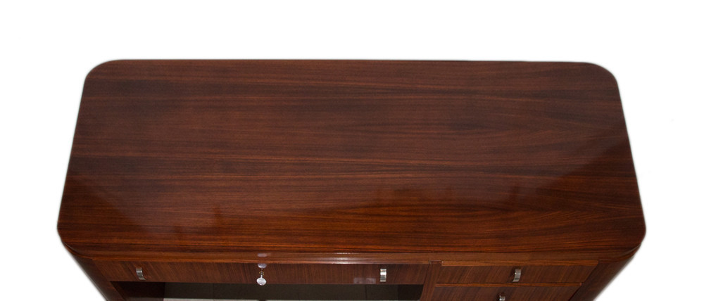 Double-sided Rosewood Desk From The Art Deco Period-photo-4