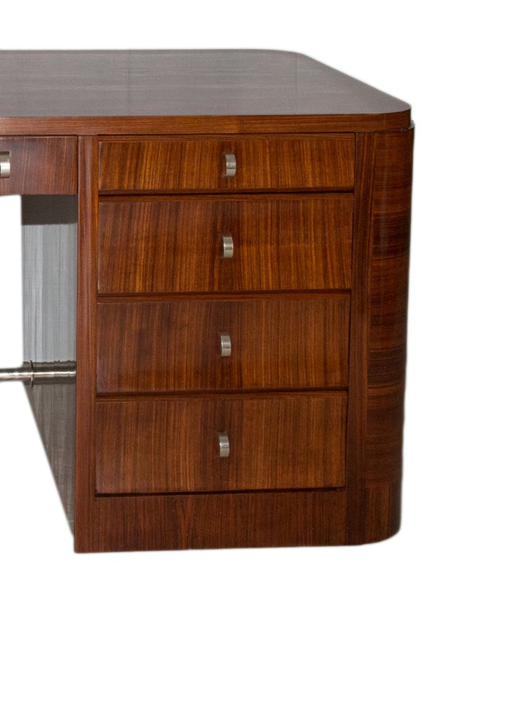 Double-sided Rosewood Desk From The Art Deco Period-photo-1
