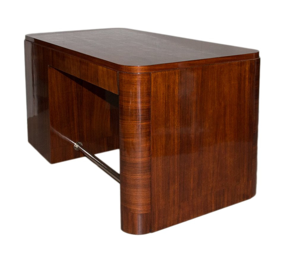 Double-sided Rosewood Desk From The Art Deco Period-photo-3