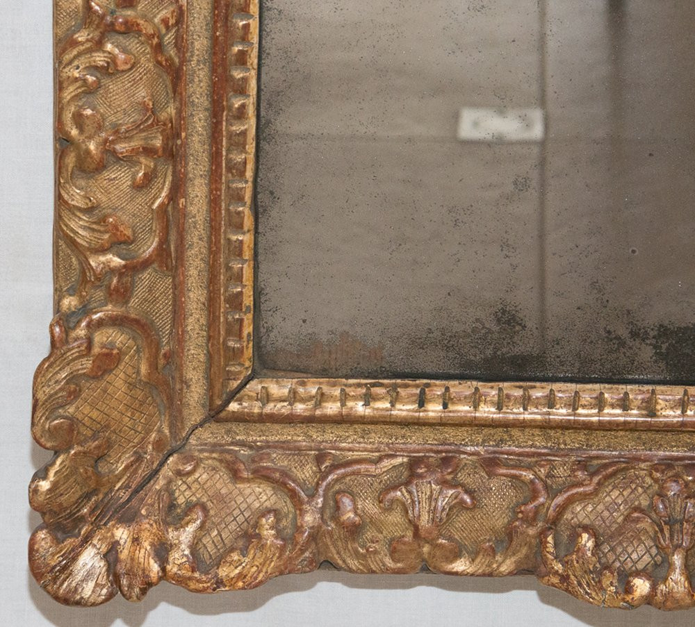 Miroir à fronton d’époque Régence, début XVIIIe siècle.-photo-5
