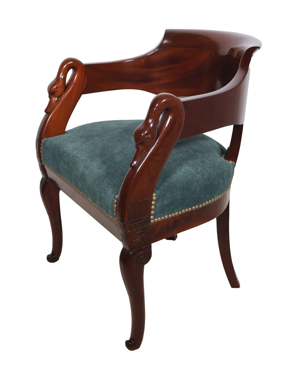 Swan-neck Desk Chair Empire Period-photo-3