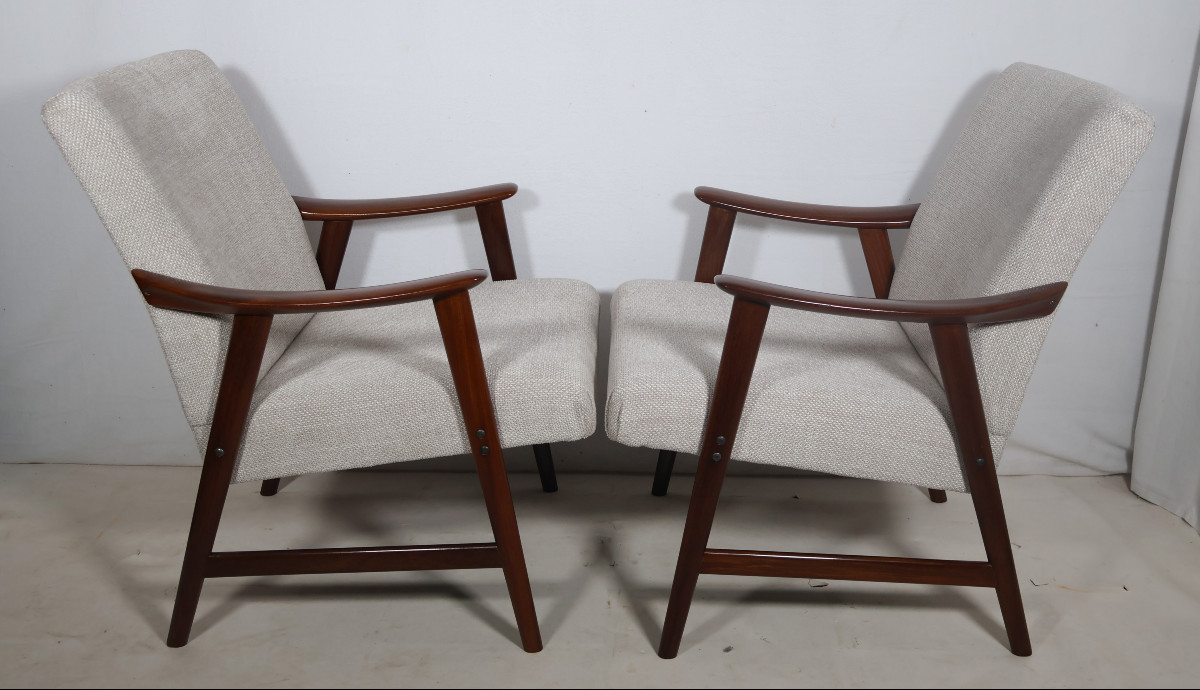 Paire de fauteuils Scandinave Dokka Mobler années 60-photo-3