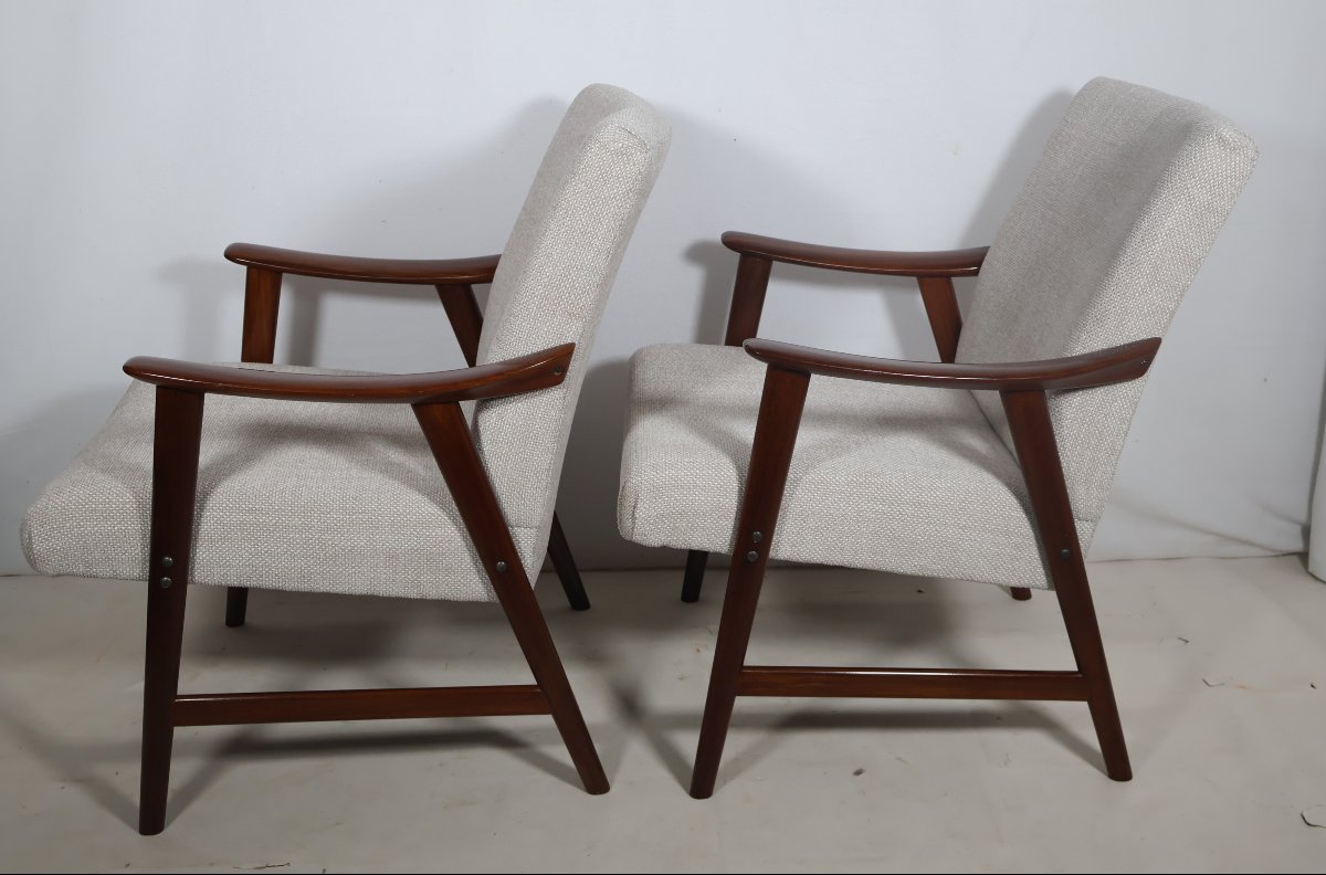 Paire de fauteuils Scandinave Dokka Mobler années 60-photo-4