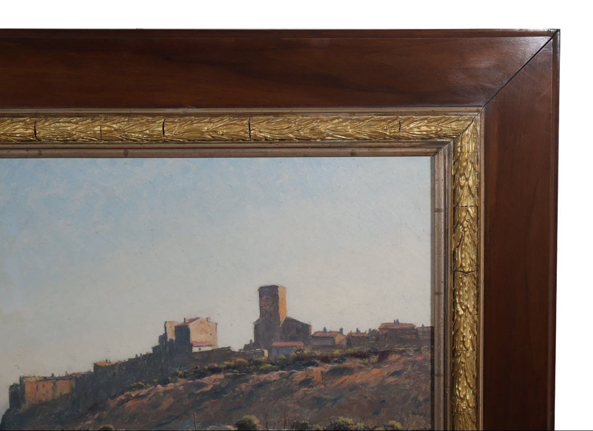 Oil On Canvas View Of Bages Lina Bill (1855-1936)-photo-6