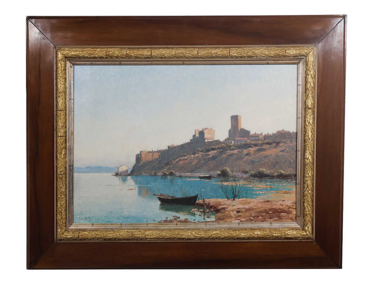 Oil On Canvas View Of Bages Lina Bill (1855-1936)