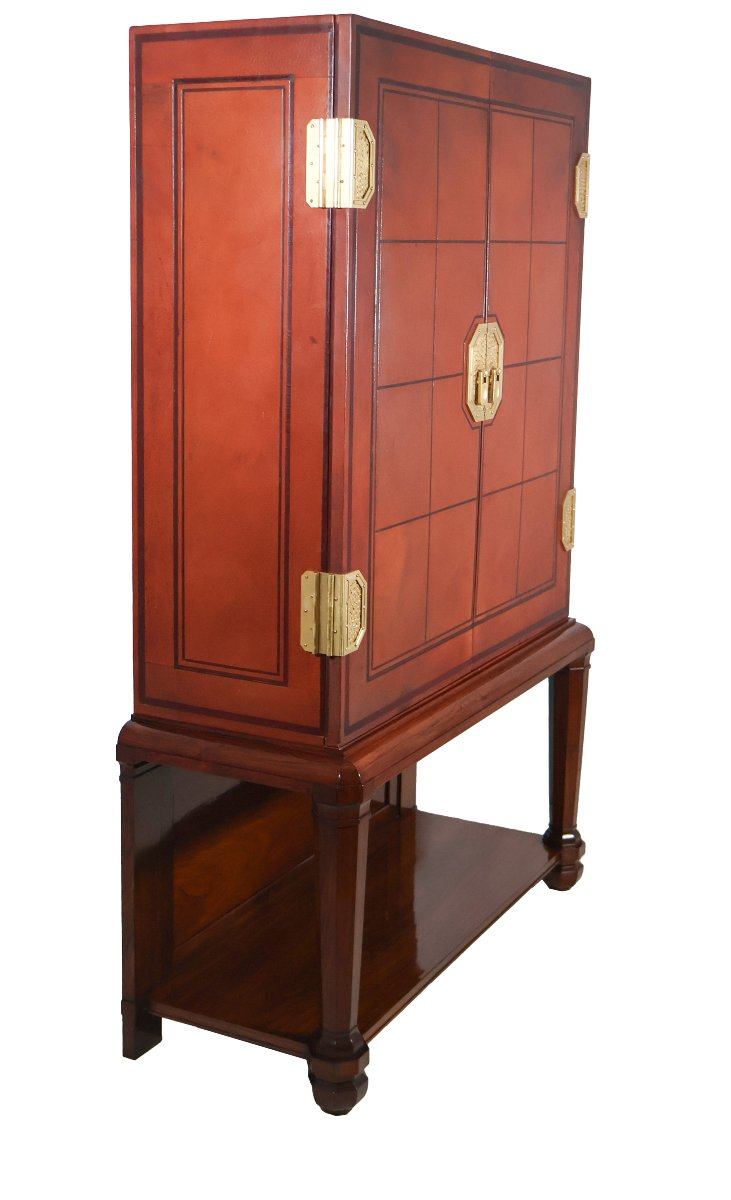  Cabinet en palissandre gainé de cuir époque Art déco-photo-4