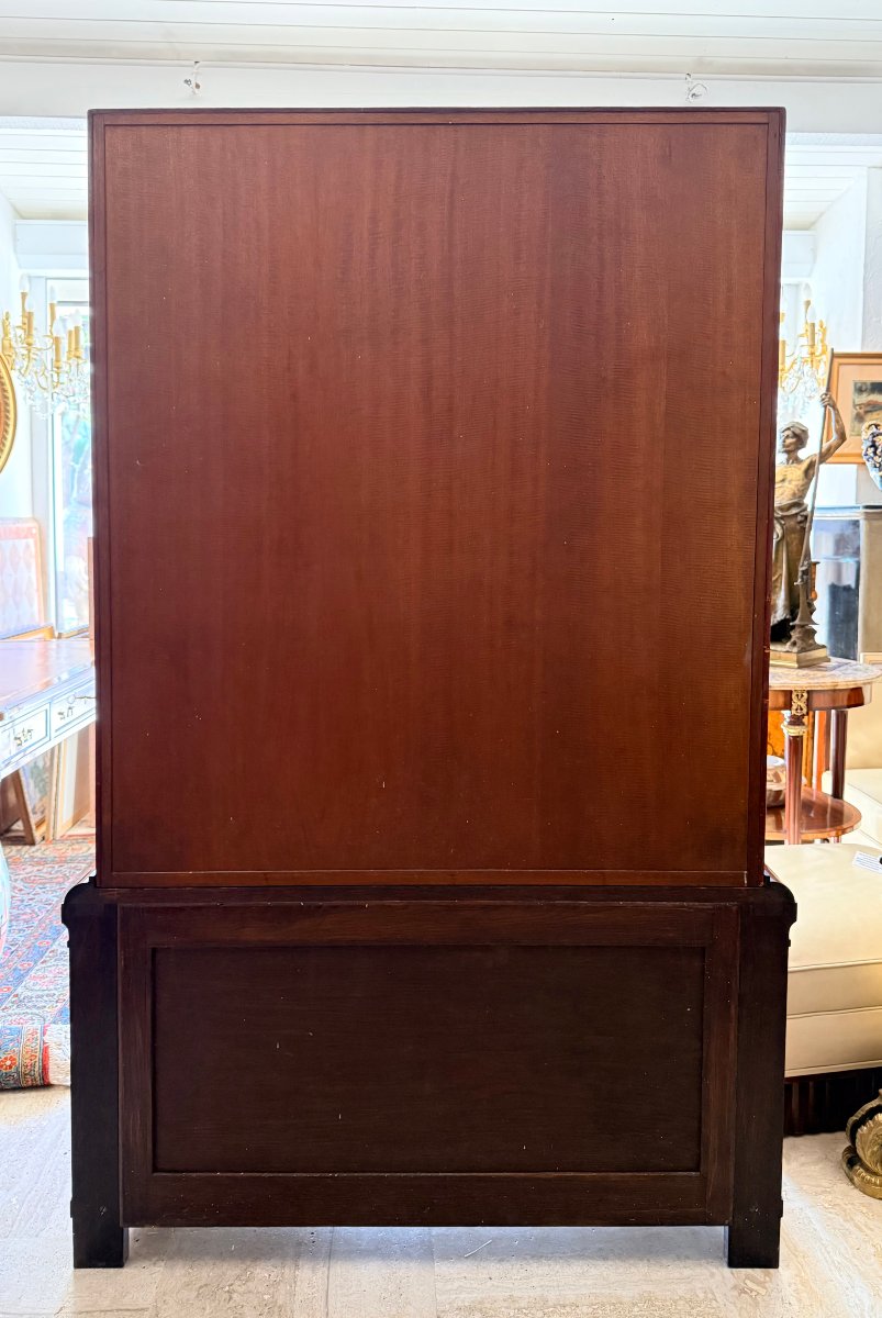  Rosewood Cabinet With Leather Upholstery Art Deco Period-photo-8
