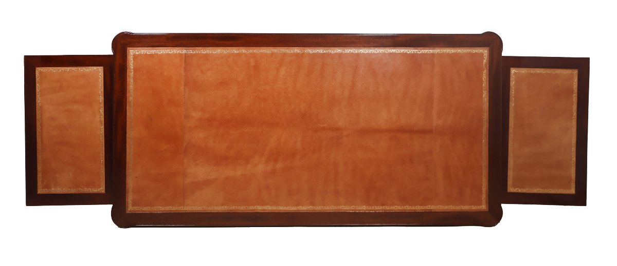  Double-sided Flat Desk In Mahogany Louis XVI Period-photo-3