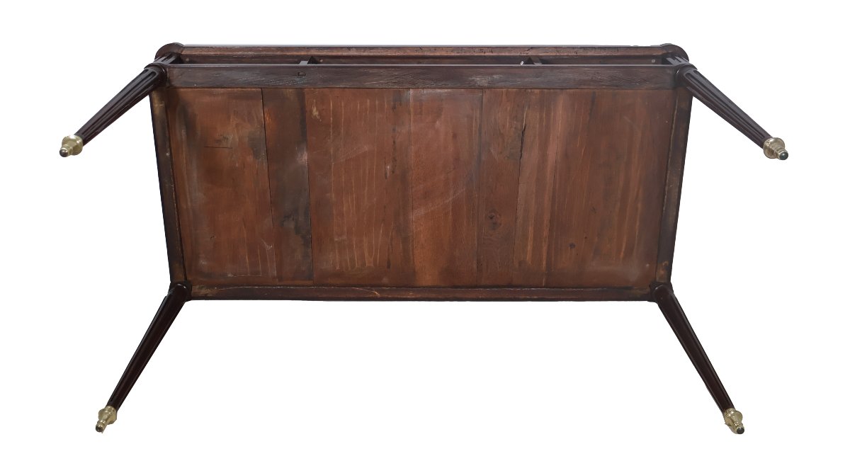  Double-sided Flat Desk In Mahogany Louis XVI Period-photo-4