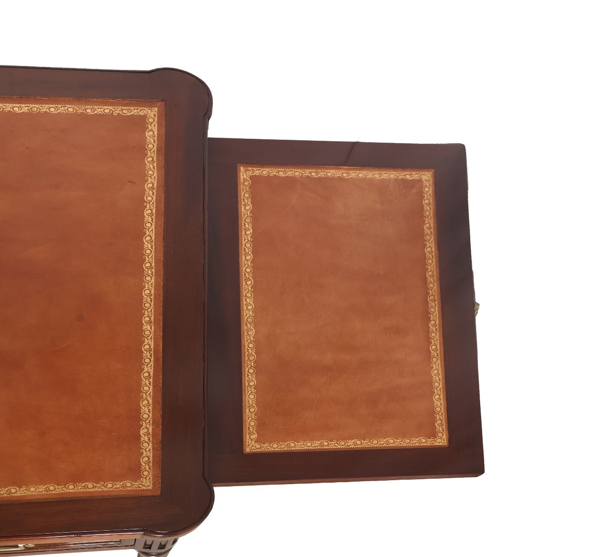  Double-sided Flat Desk In Mahogany Louis XVI Period-photo-7