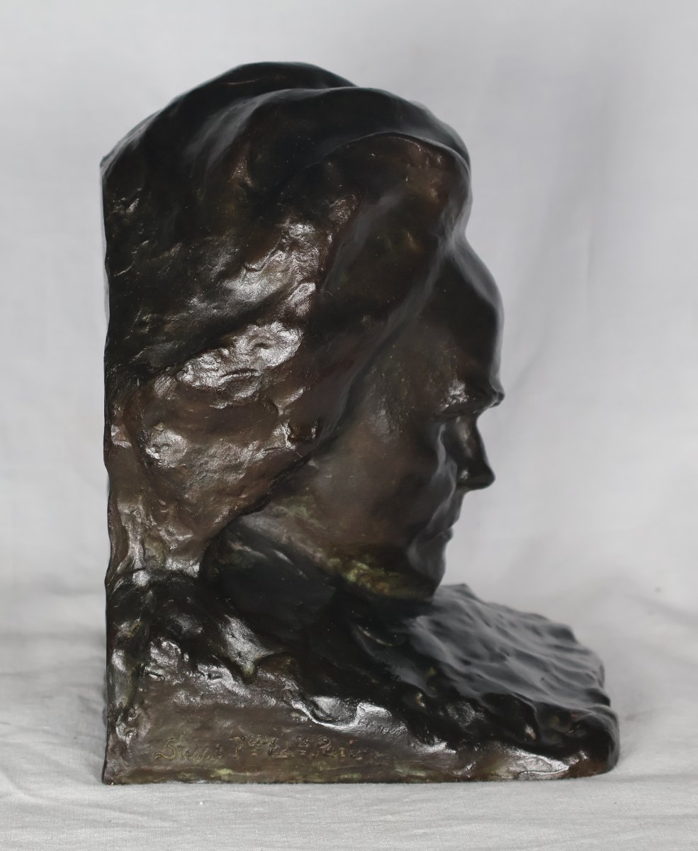 Bronze Bust Of Beethoven Paul Gaston Deprez 1872-1941-photo-2