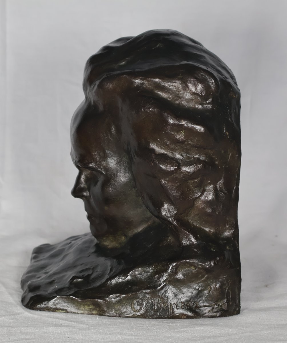 Bronze Bust Of Beethoven Paul Gaston Deprez 1872-1941-photo-3