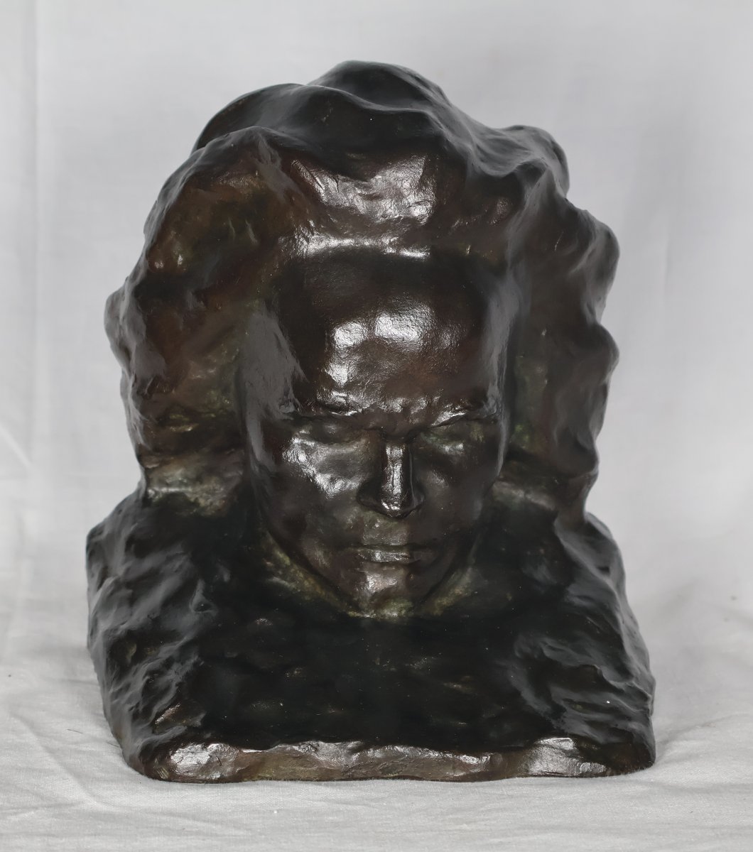 Bronze Bust Of Beethoven Paul Gaston Deprez 1872-1941