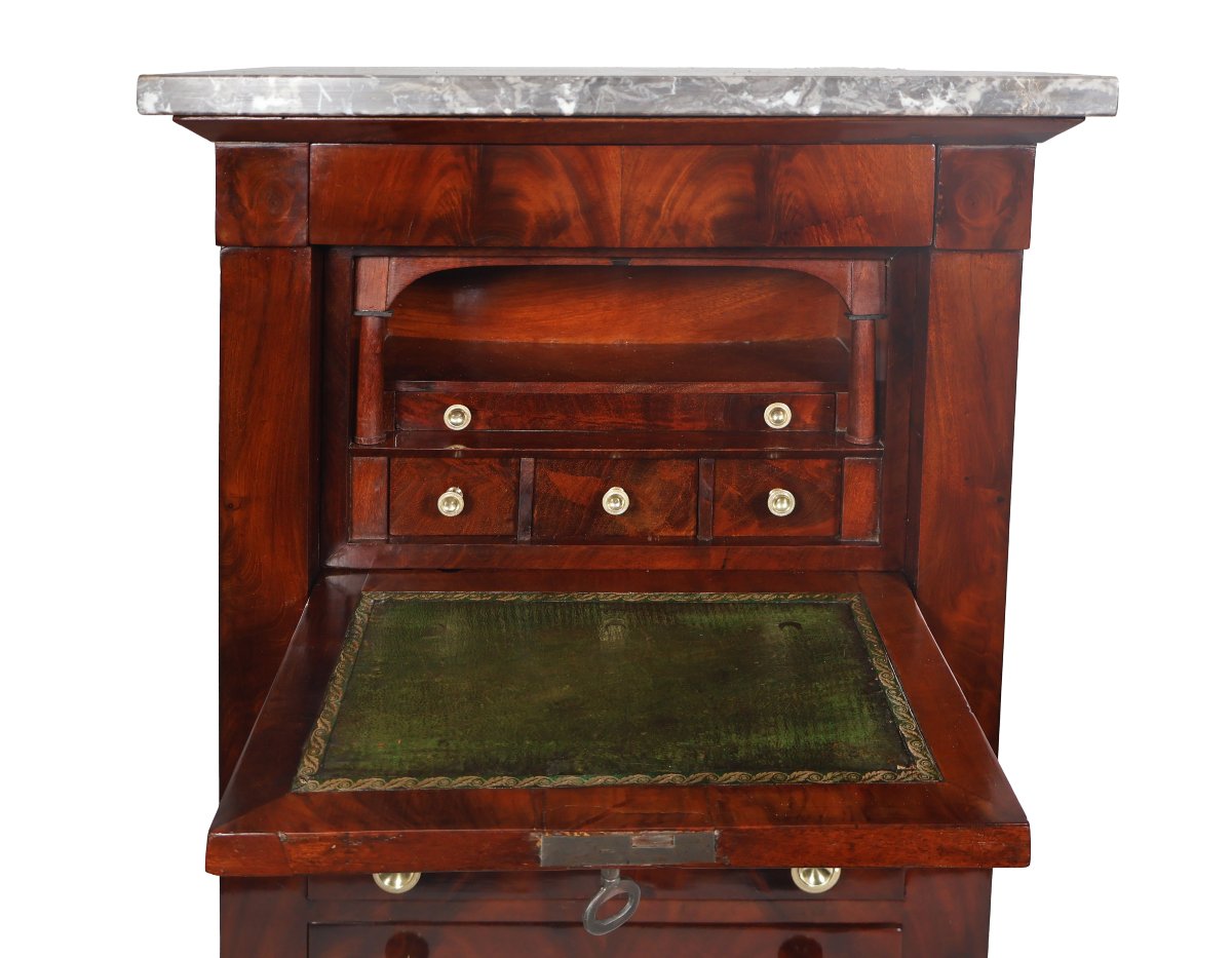 Secrétaire de maitrise en acajou époque restauration-photo-3