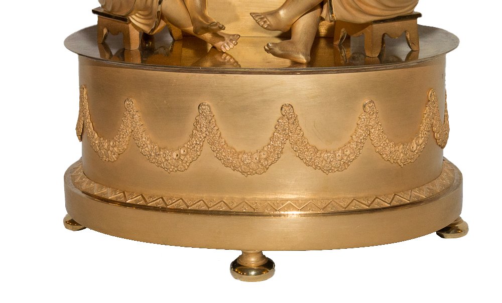Empire-period Gilded Bronze Bookcase Clock-photo-3