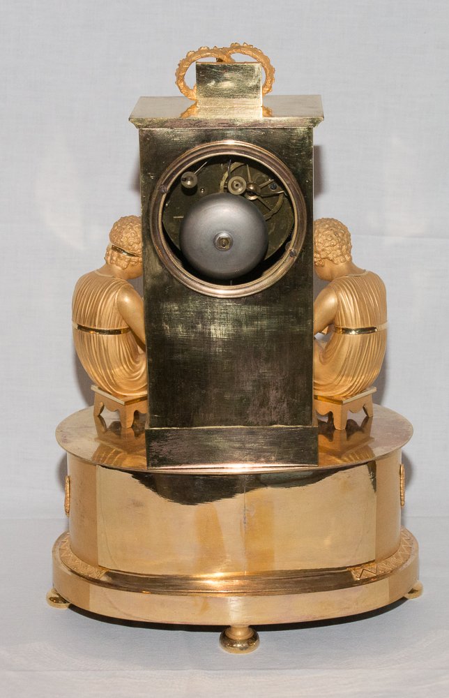 Empire-period Gilded Bronze Bookcase Clock-photo-1