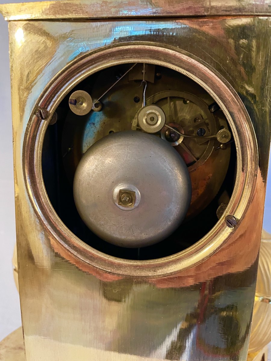 Empire-period Gilded Bronze Bookcase Clock-photo-2