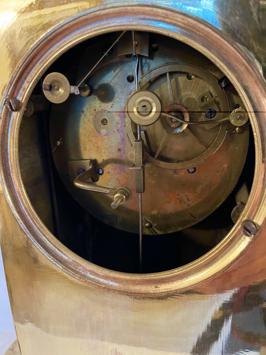 Empire-period Gilded Bronze Bookcase Clock-photo-3