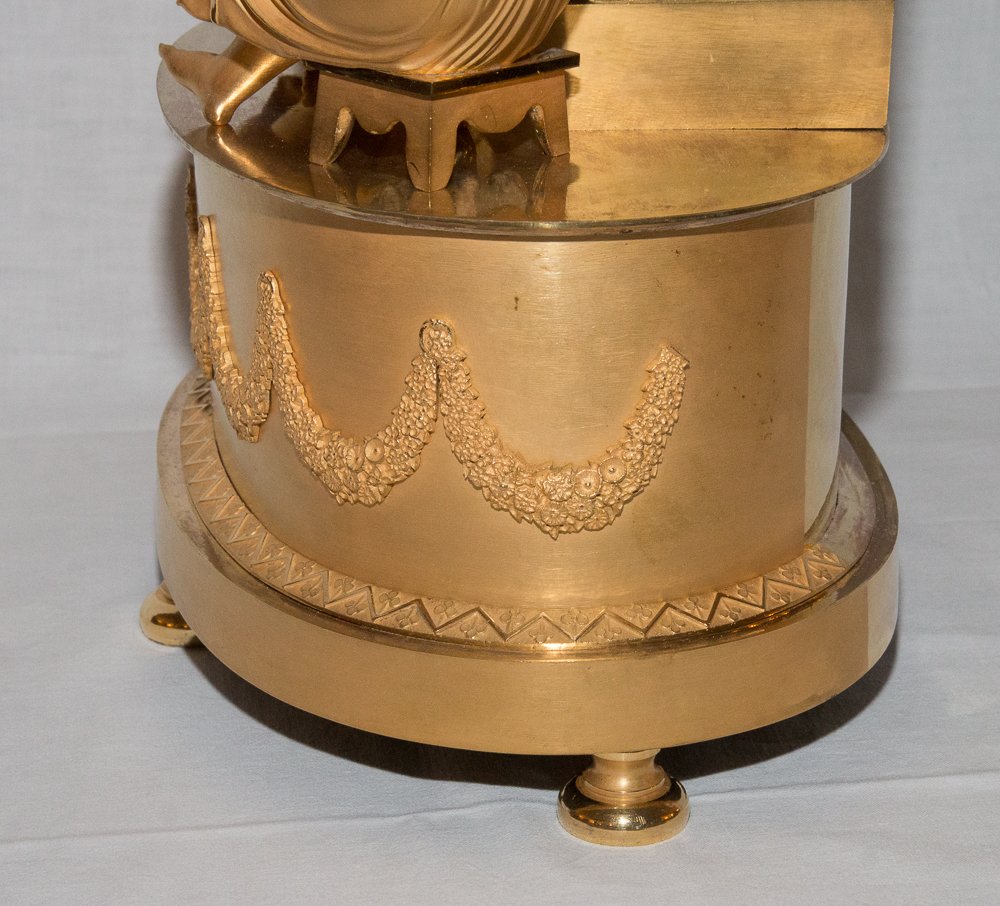 Empire-period Gilded Bronze Bookcase Clock-photo-5