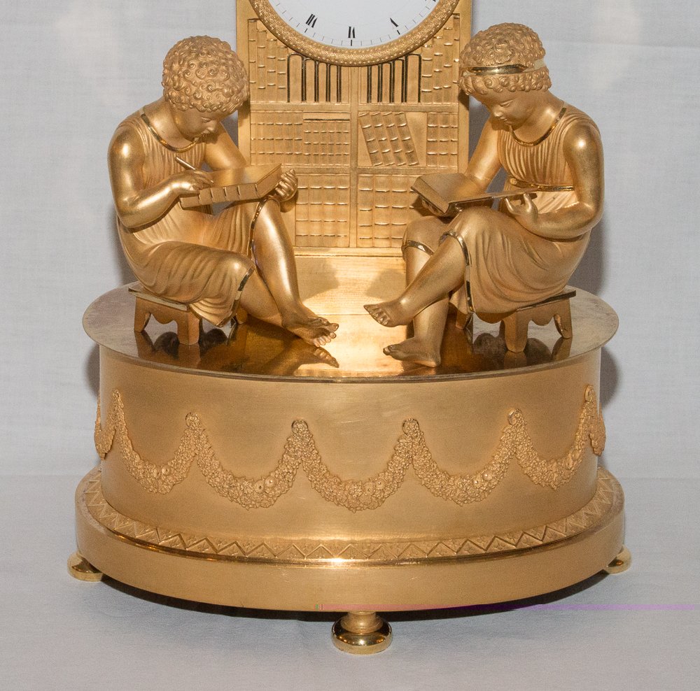 Empire-period Gilded Bronze Bookcase Clock-photo-8