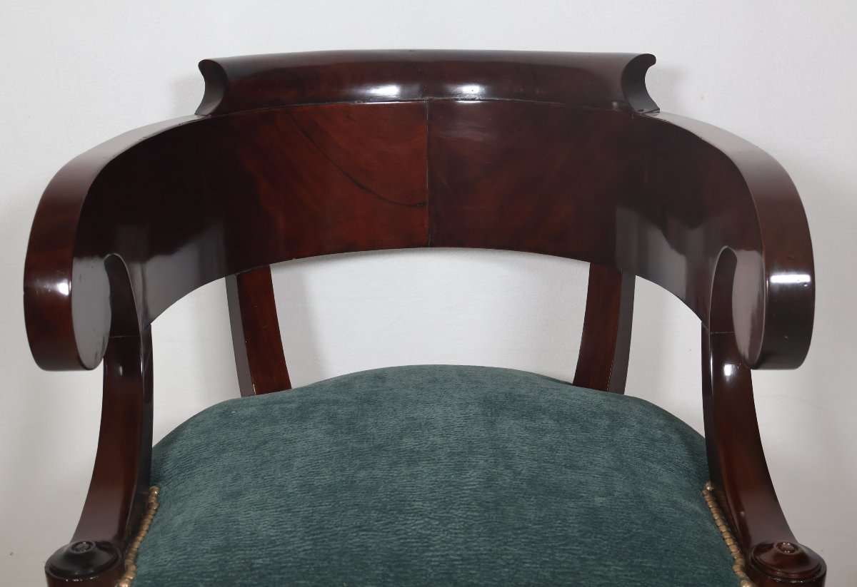 Fauteuil de bureau en acajou époque Restauration -photo-4