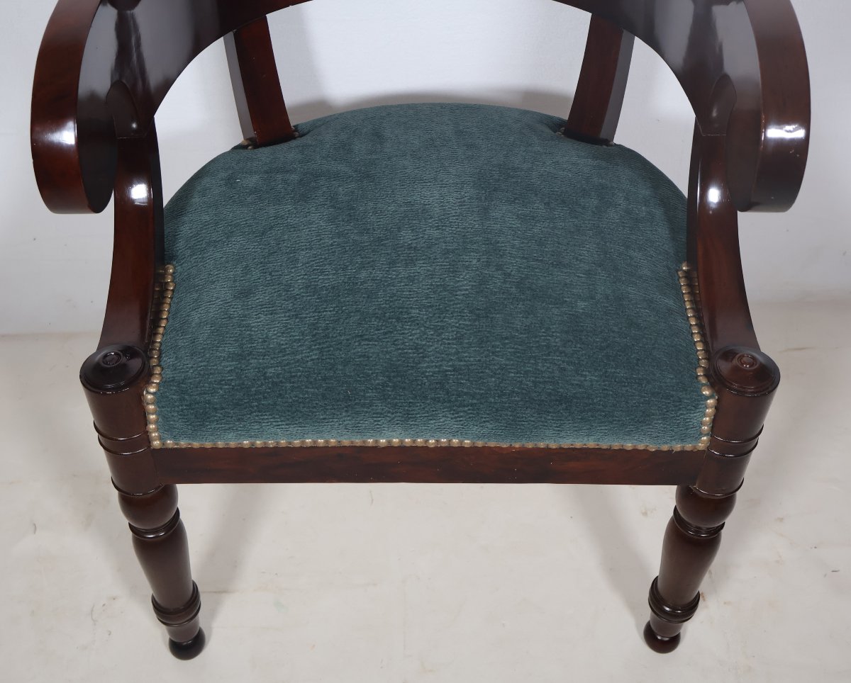 Fauteuil de bureau en acajou époque Restauration -photo-1
