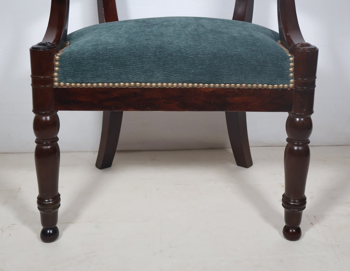 Fauteuil de bureau en acajou époque Restauration -photo-2