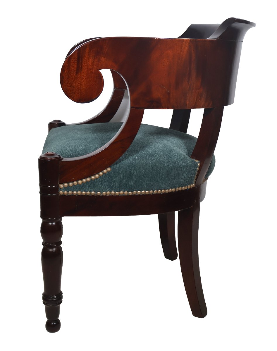 Fauteuil de bureau en acajou époque Restauration -photo-5