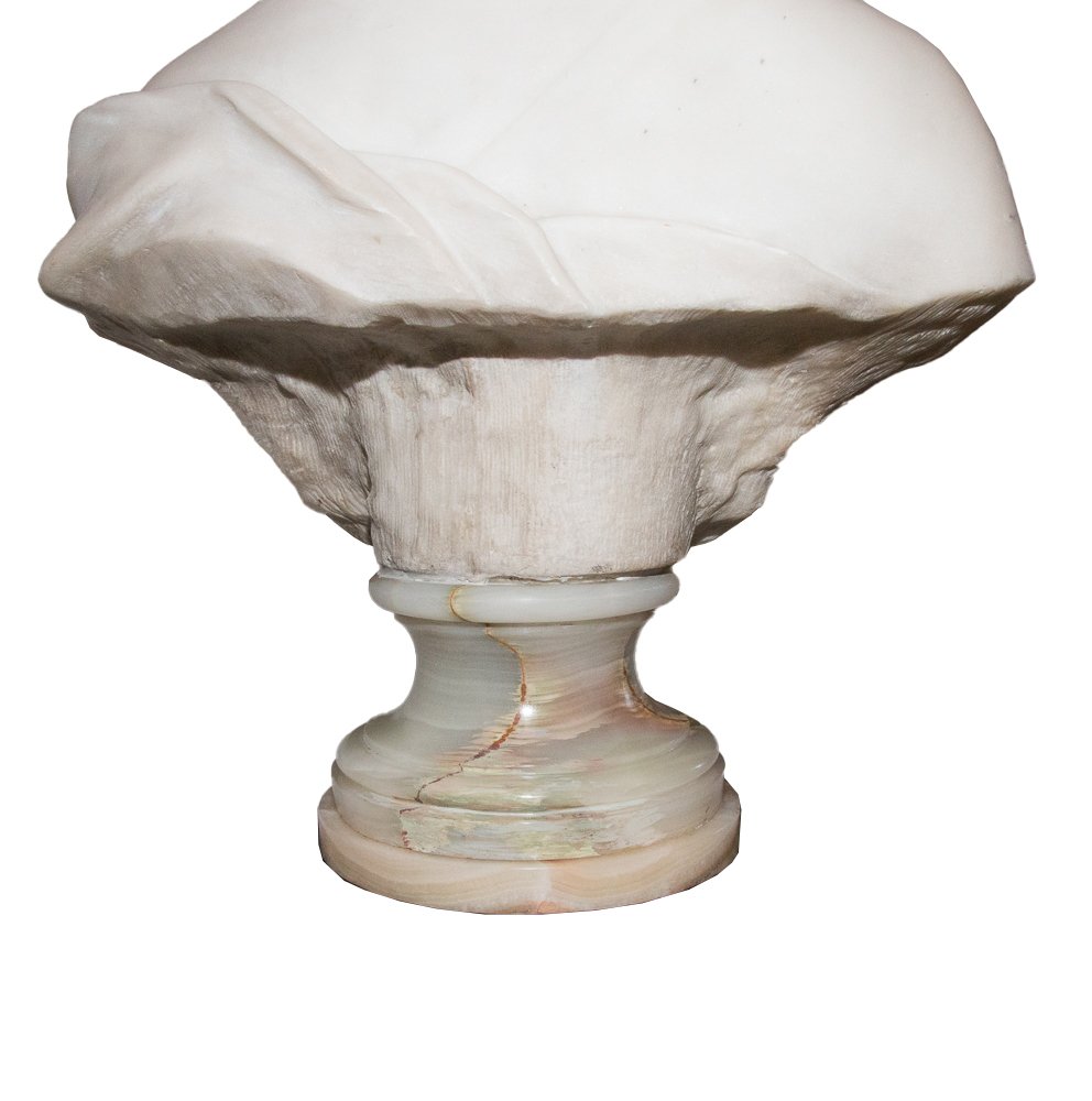 Buste de jeune femme en marbre A. Lanson XIXe siècle-photo-4