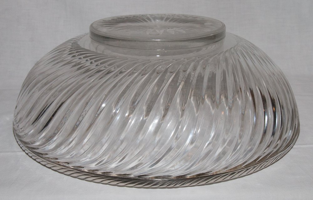 Grande coupe en cristal de Baccarat et argent massif fin XIXe siècle-photo-3