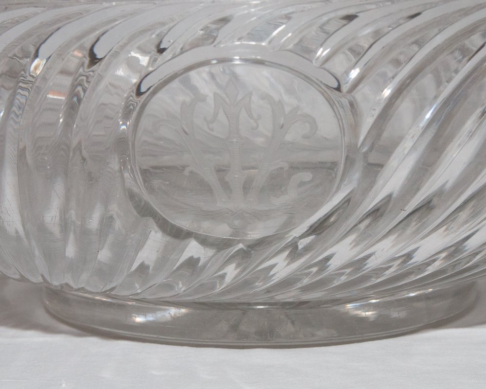 Grande coupe en cristal de Baccarat et argent massif fin XIXe siècle-photo-4