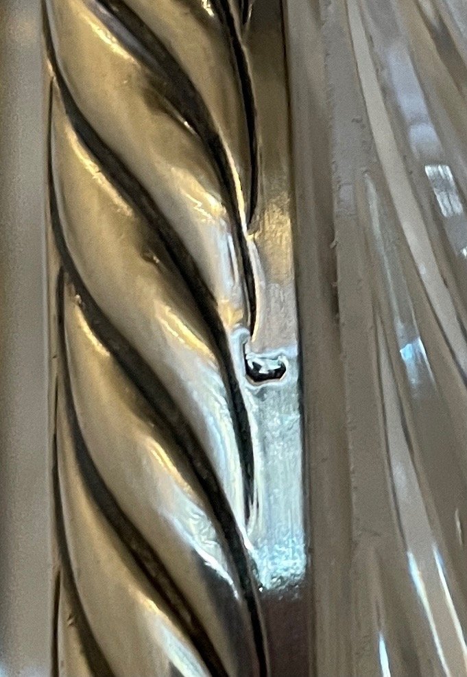 Grande coupe en cristal de Baccarat et argent massif fin XIXe siècle-photo-1