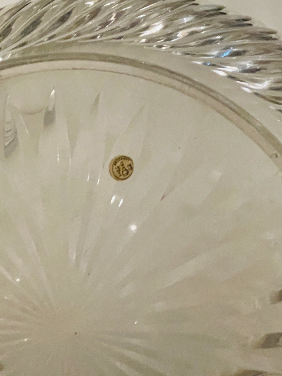 Grande coupe en cristal de Baccarat et argent massif fin XIXe siècle-photo-2