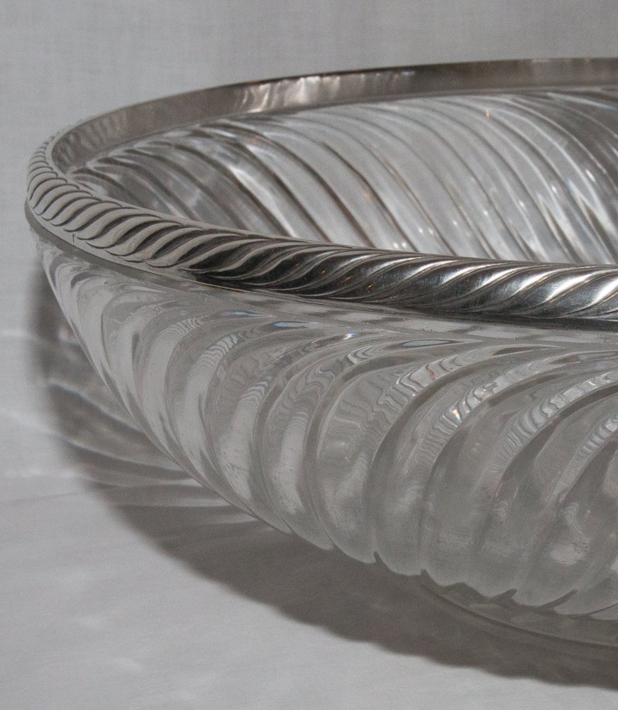 Grande coupe en cristal de Baccarat et argent massif fin XIXe siècle-photo-4
