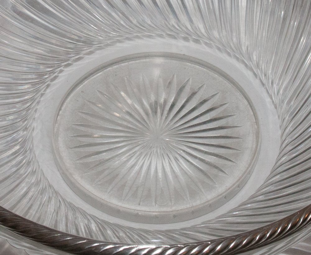 Grande coupe en cristal de Baccarat et argent massif fin XIXe siècle-photo-5