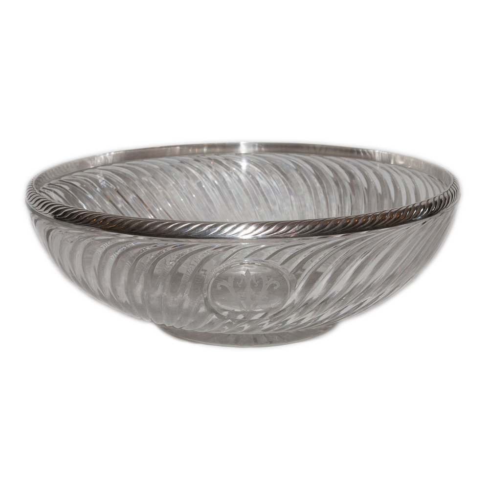 Grande coupe en cristal de Baccarat et argent massif fin XIXe siècle