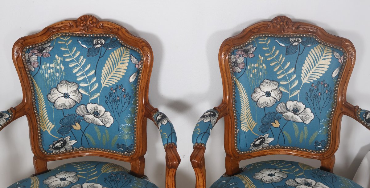  Paire de cabriolets estampillés NOGARET circa 1750-photo-4