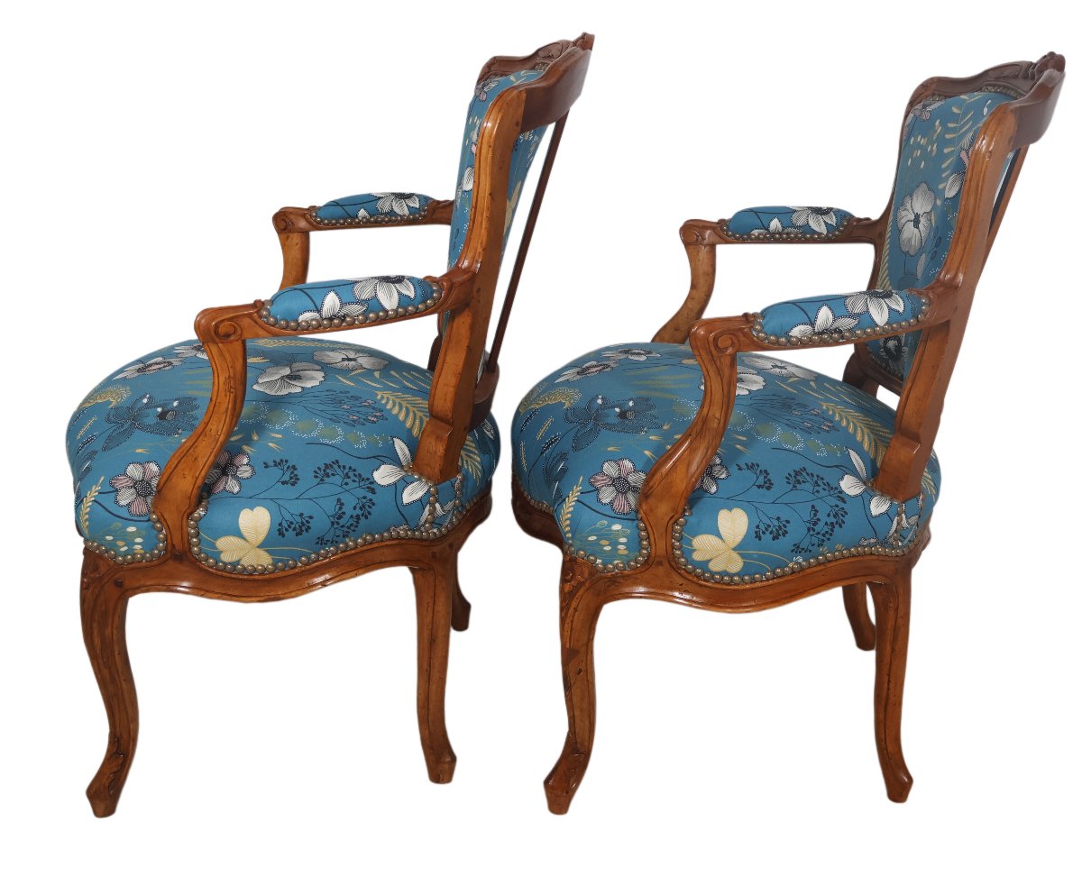  Paire de cabriolets estampillés NOGARET circa 1750-photo-1