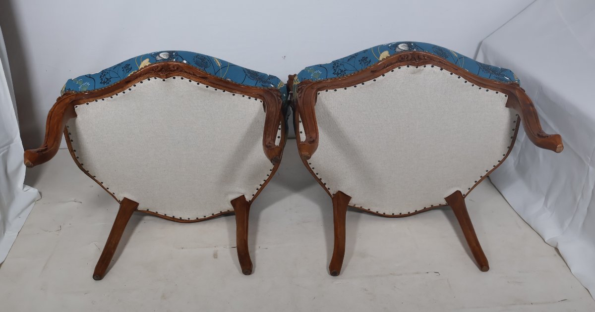  Paire de cabriolets estampillés NOGARET circa 1750-photo-3