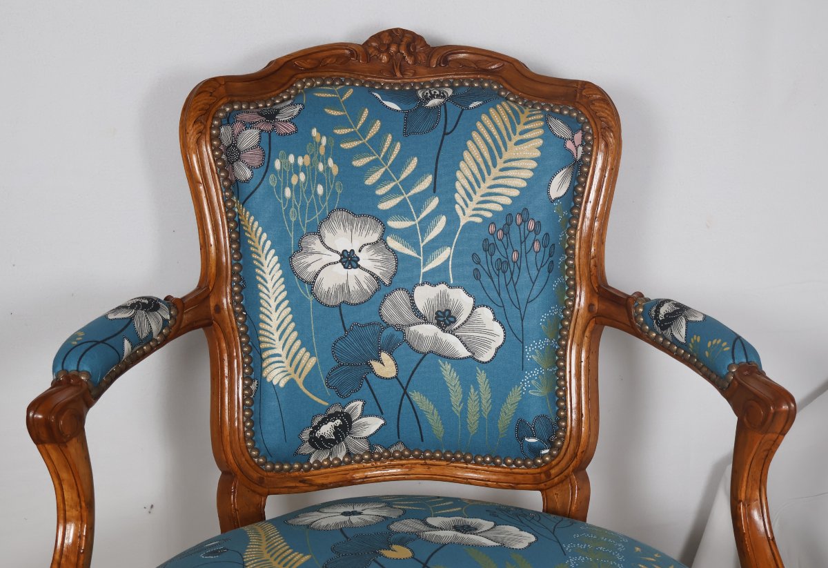  Paire de cabriolets estampillés NOGARET circa 1750-photo-8