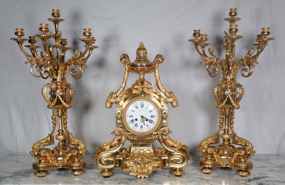 Garniture de cheminée Raingo Fres et H Picard fin XIXème