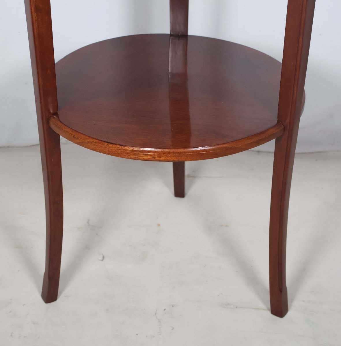 Majorelle Three-legged Stool In Mahogany, Art Nouveau Period-photo-3