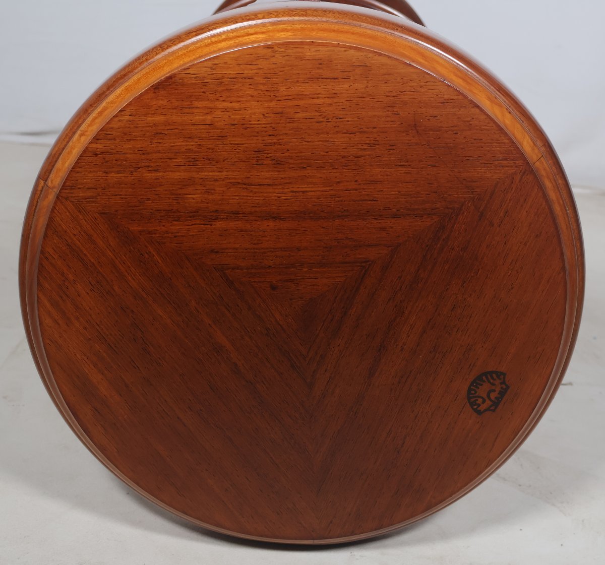 Majorelle Three-legged Stool In Mahogany, Art Nouveau Period-photo-4
