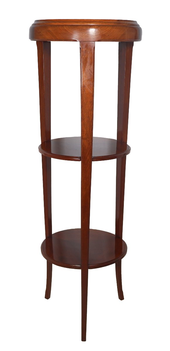 Majorelle Three-legged Stool In Mahogany, Art Nouveau Period-photo-1