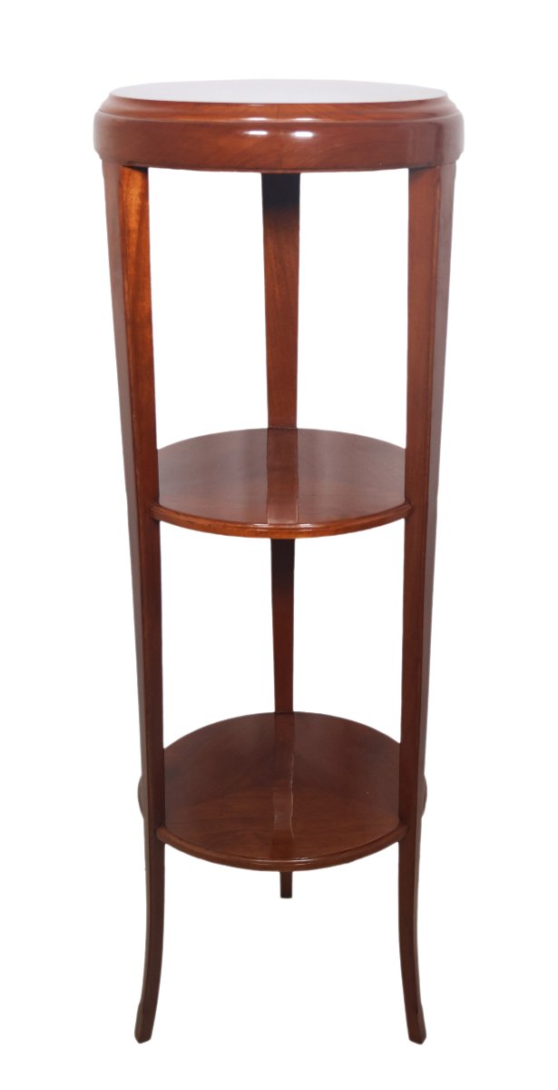 Majorelle Three-legged Stool In Mahogany, Art Nouveau Period