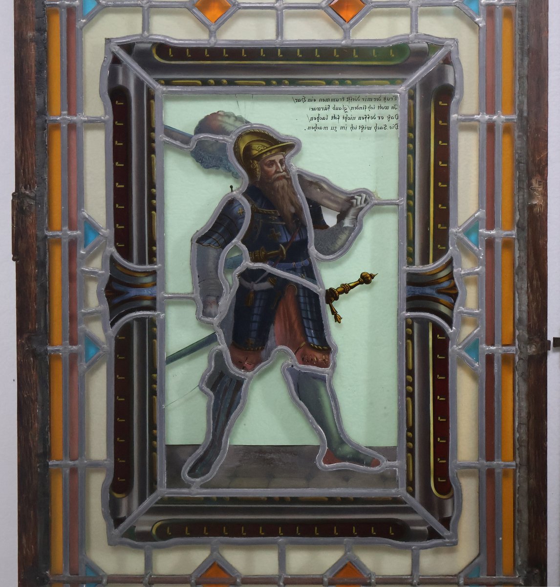 A Set Of Four Antique Leaded-glass Stained-glass Windows From The Late 19th Century -photo-7